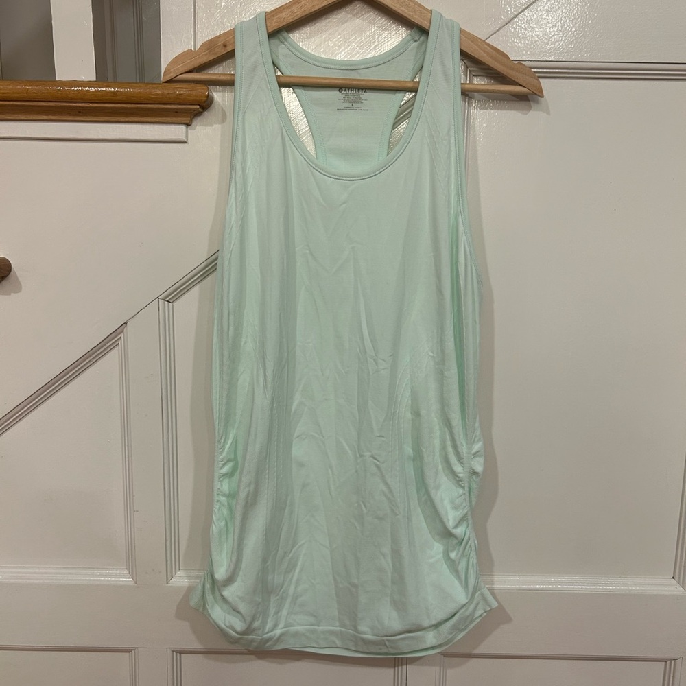 Athleta speedlight Tank Racerback  With Side Ruching Women’s L, Mint Green, Aqua